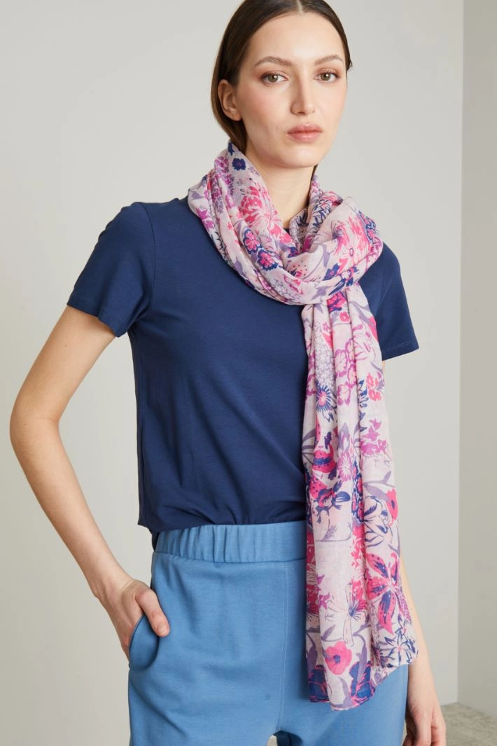 Patterned scarf - FUCHSIA VIOLET