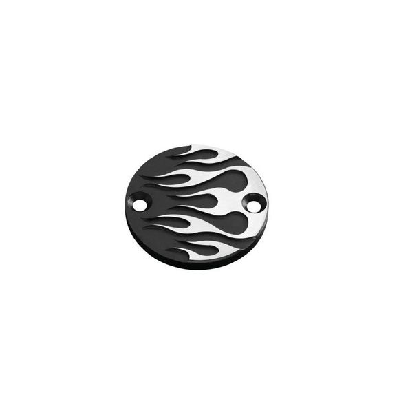 Highway Hawk flame brake master cylinder cover - Black / GrayRef: HIG0353 / 454-033