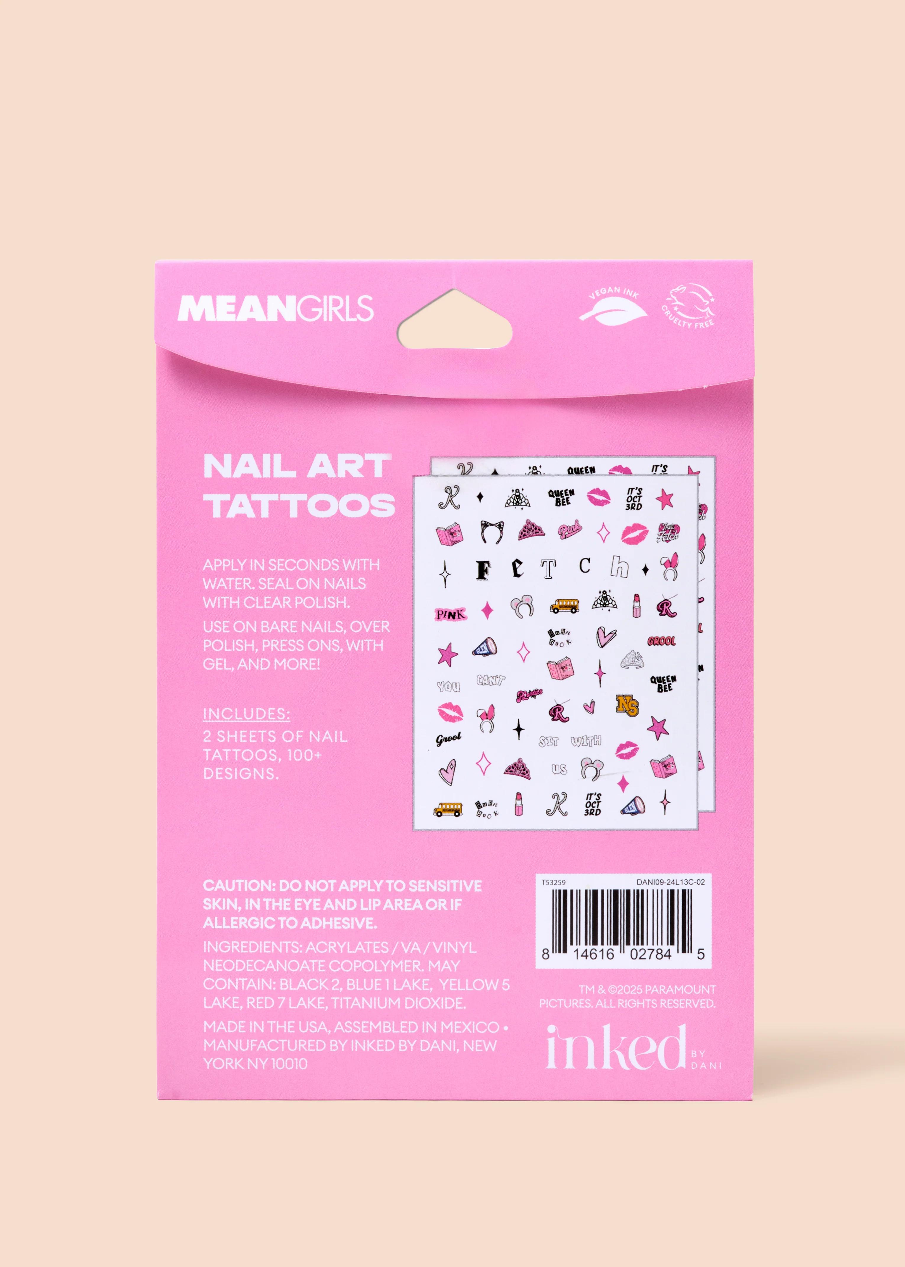 INKED by Dani x Mean Girls: Fetch Nail Art