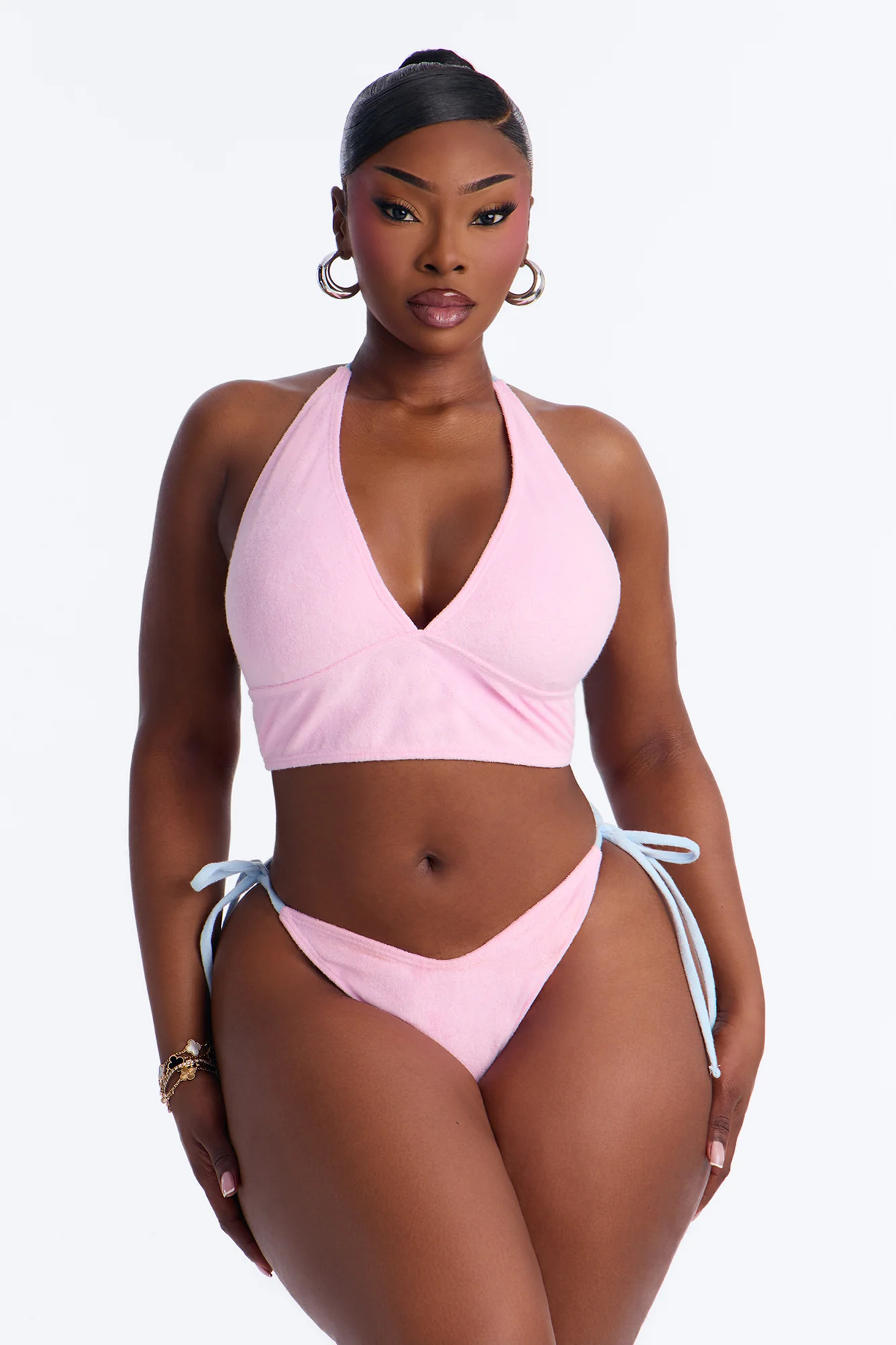 What You Know Bikini And Coverup Skirt - Light Pink