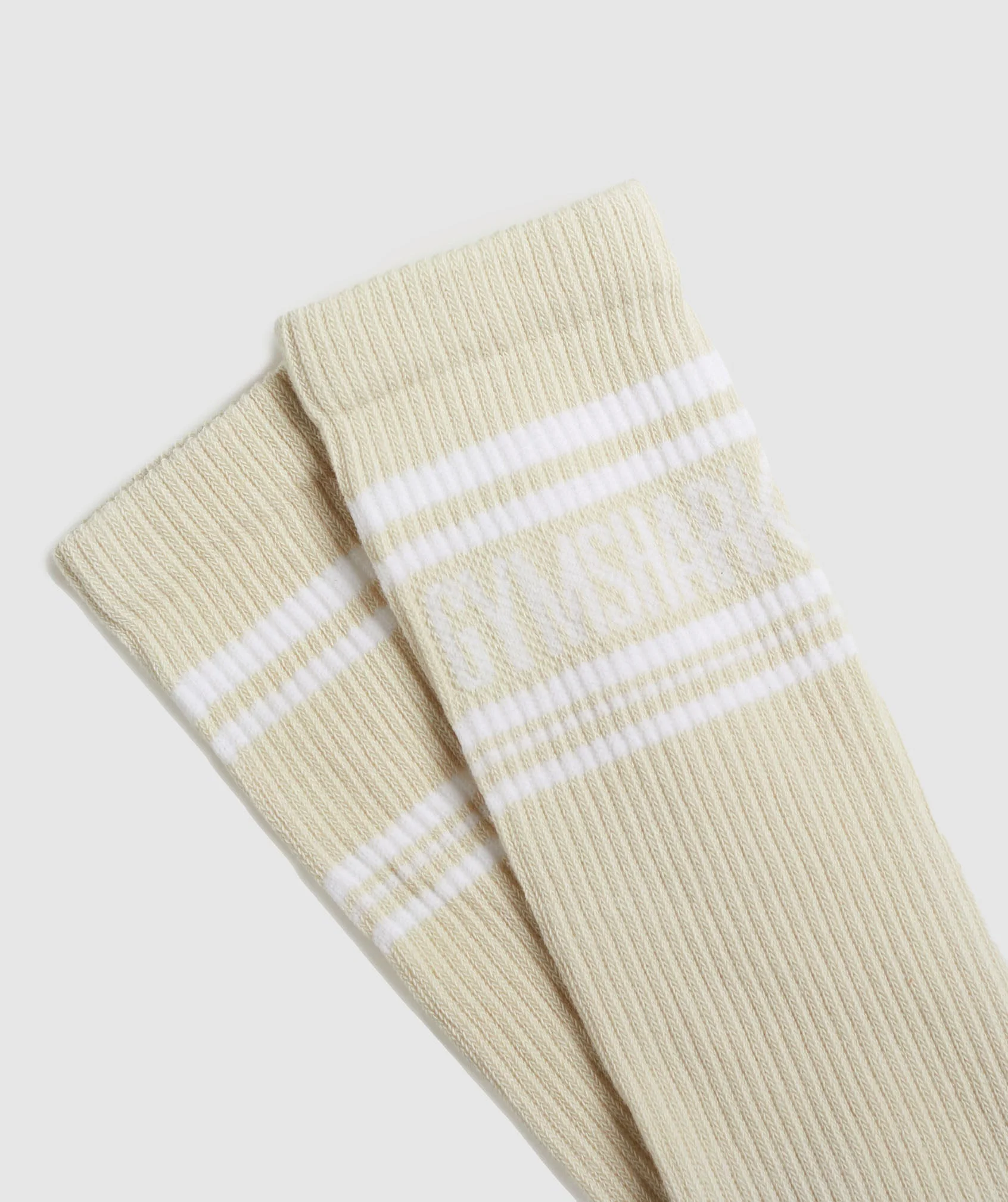 Long Stripe Sock Ecru White