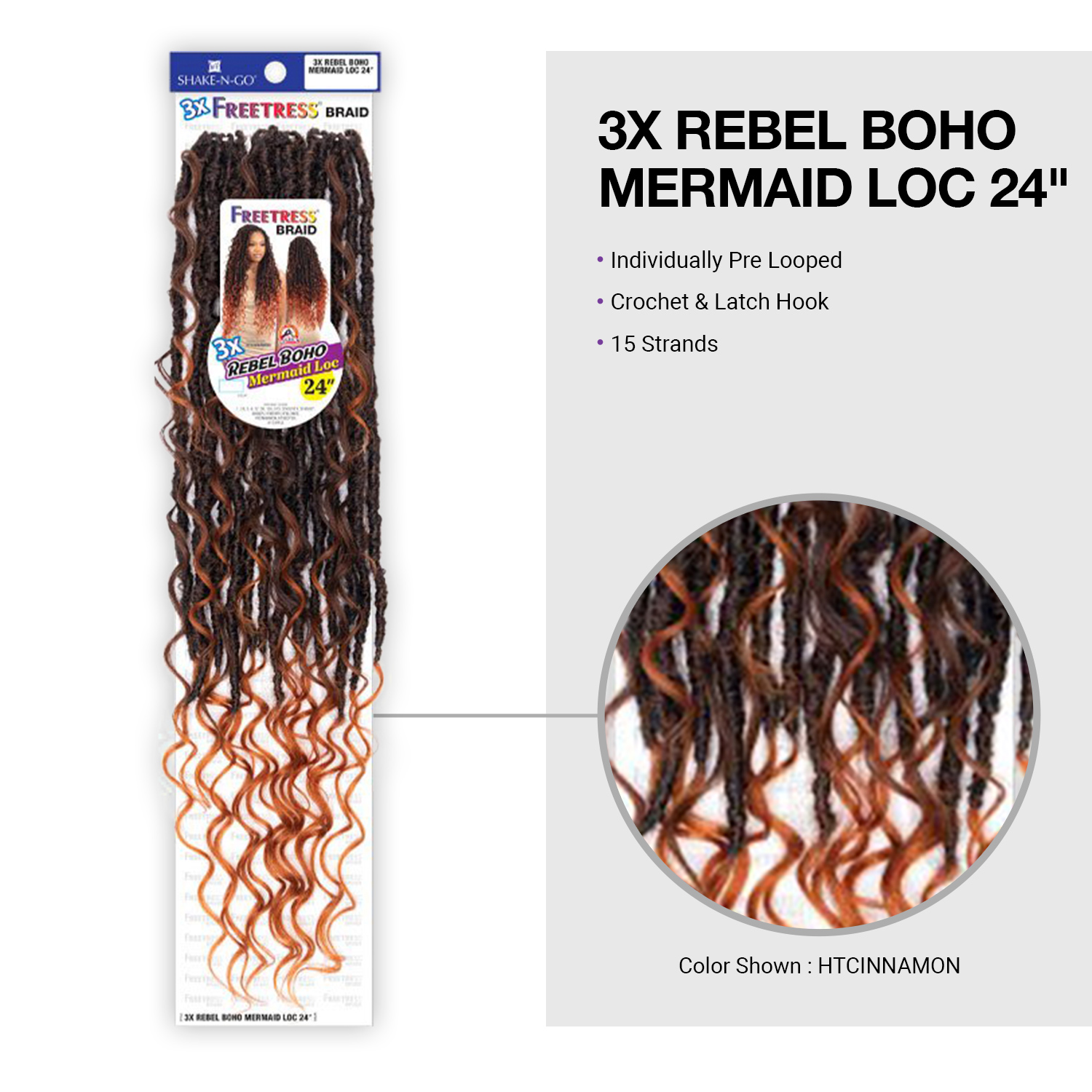 FreeTress Crochet Braids 3X Rebel Boho Mermaid Loc 24
