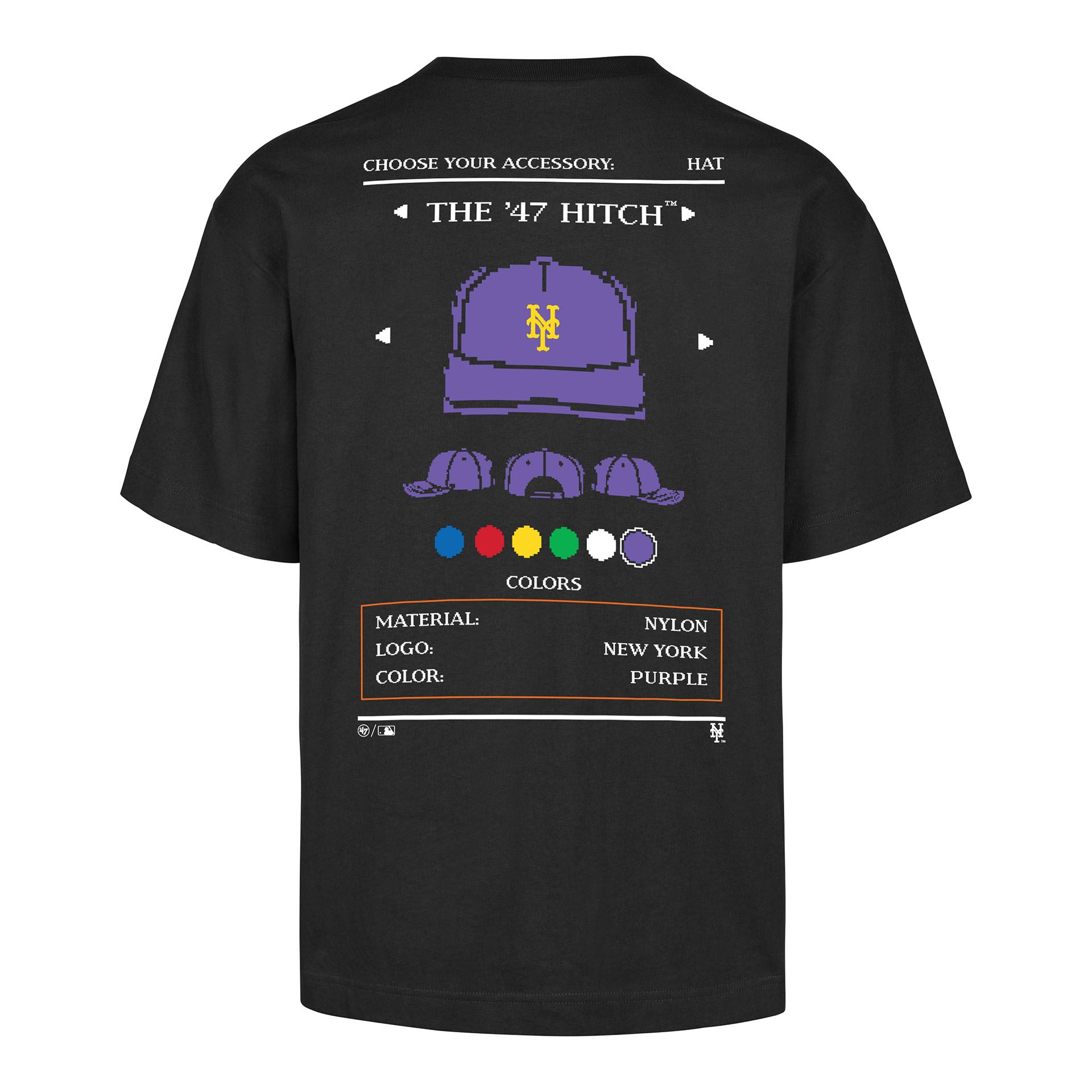 New York Mets 8-Bit Hero Foundation MLB T-Shirt Black