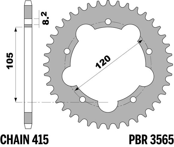 Standard steel PBR crown - 415 45 teethRef: Pbr01664A / 1151599001