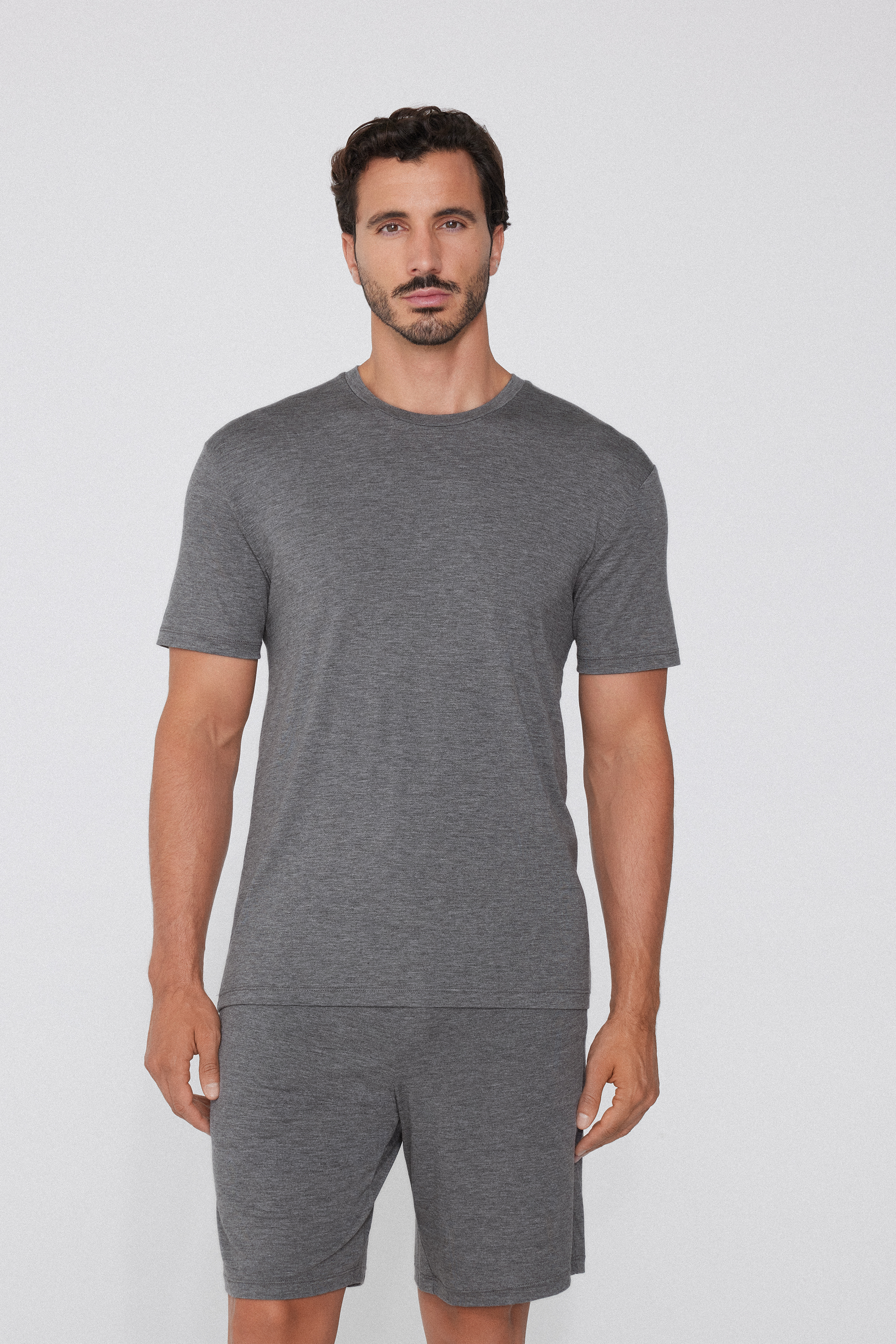 Round-Neck Viscose T-Shirt