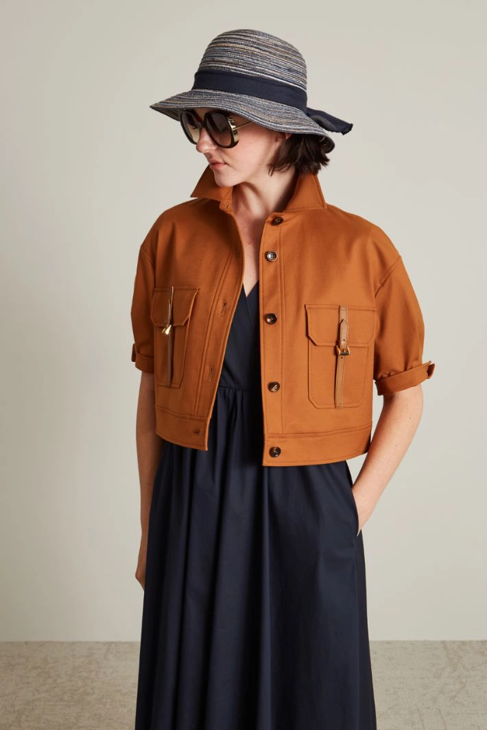 Cloche with canvas bow - BLUE