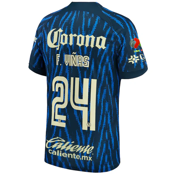Club America Federico Vinas Away Jersey w/ Liga MX Patch 22/23 (Armory Navy/Lemon Chiffon)