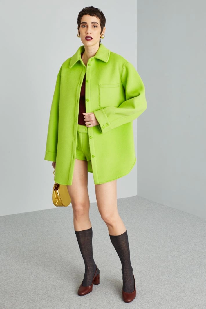 Oversized shirt-style jacket - LIME GREEN