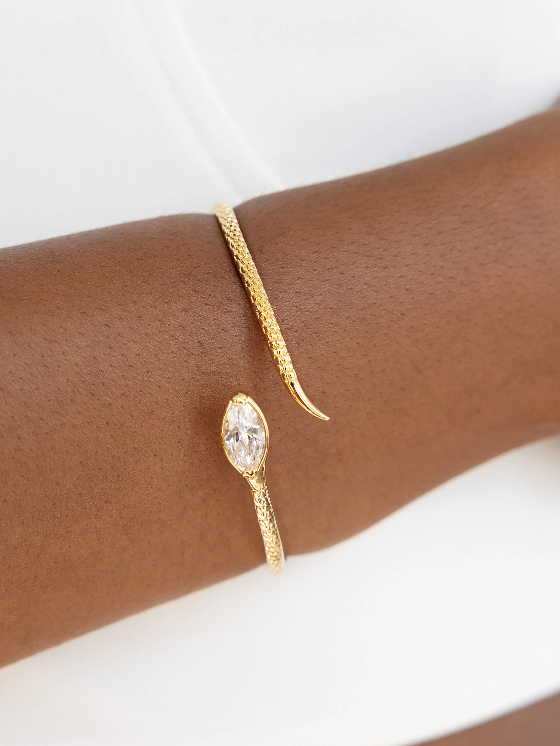 Marquise Snake Cuff Bracelet