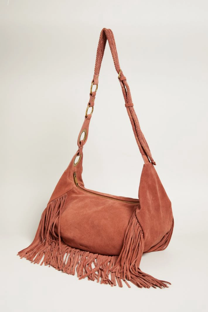 Fringed soft bag - DARK ORANGE