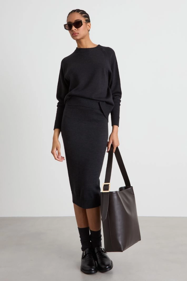 Wool skirt - ANTHRACITE