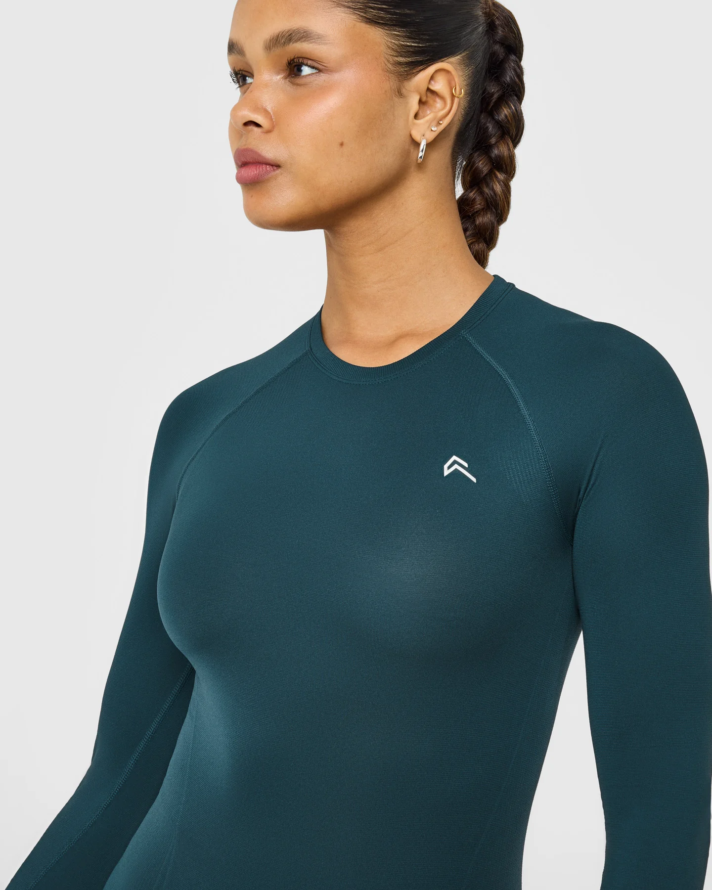 Go To Seamless Fitted Long Sleeve Top | Oil Blue