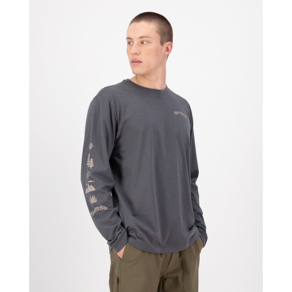 Mons Royale Yonder Merino Organic Cotton Longsleeve Shirt Men - vintage black