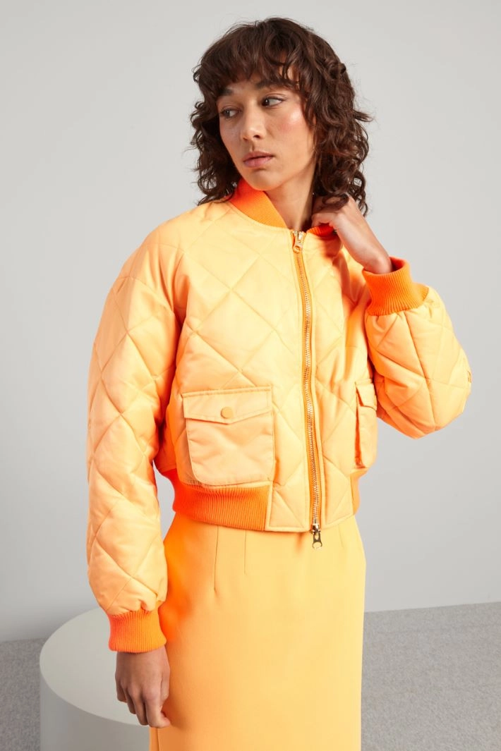 Short duchesse padded jacket - ORANGE