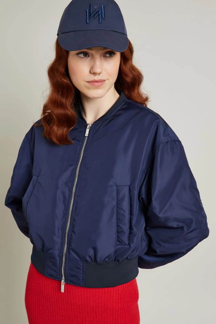 Bomber jacket in technical fabric - BLUE