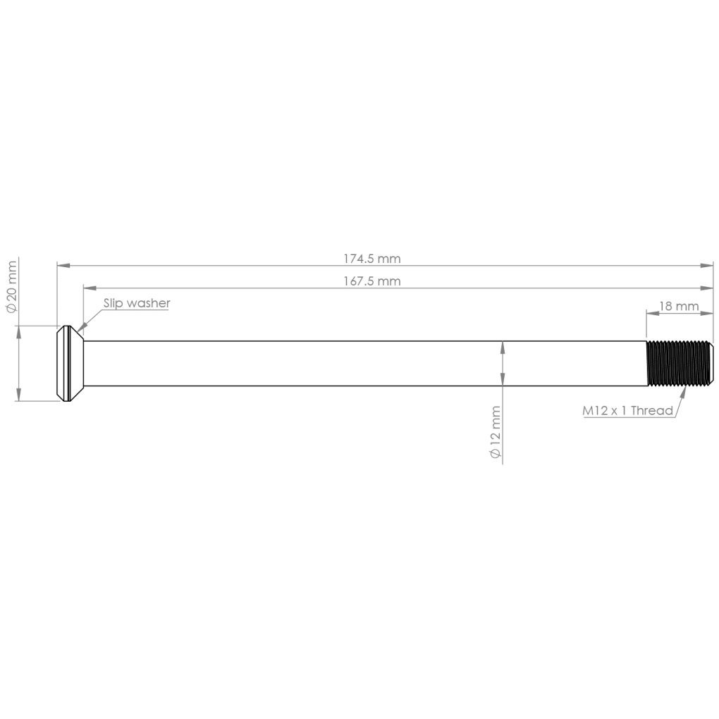 Burgtec Thru Axle - rear | 12x148mm Boost | 174.5mm | for Specialized - kash bronze