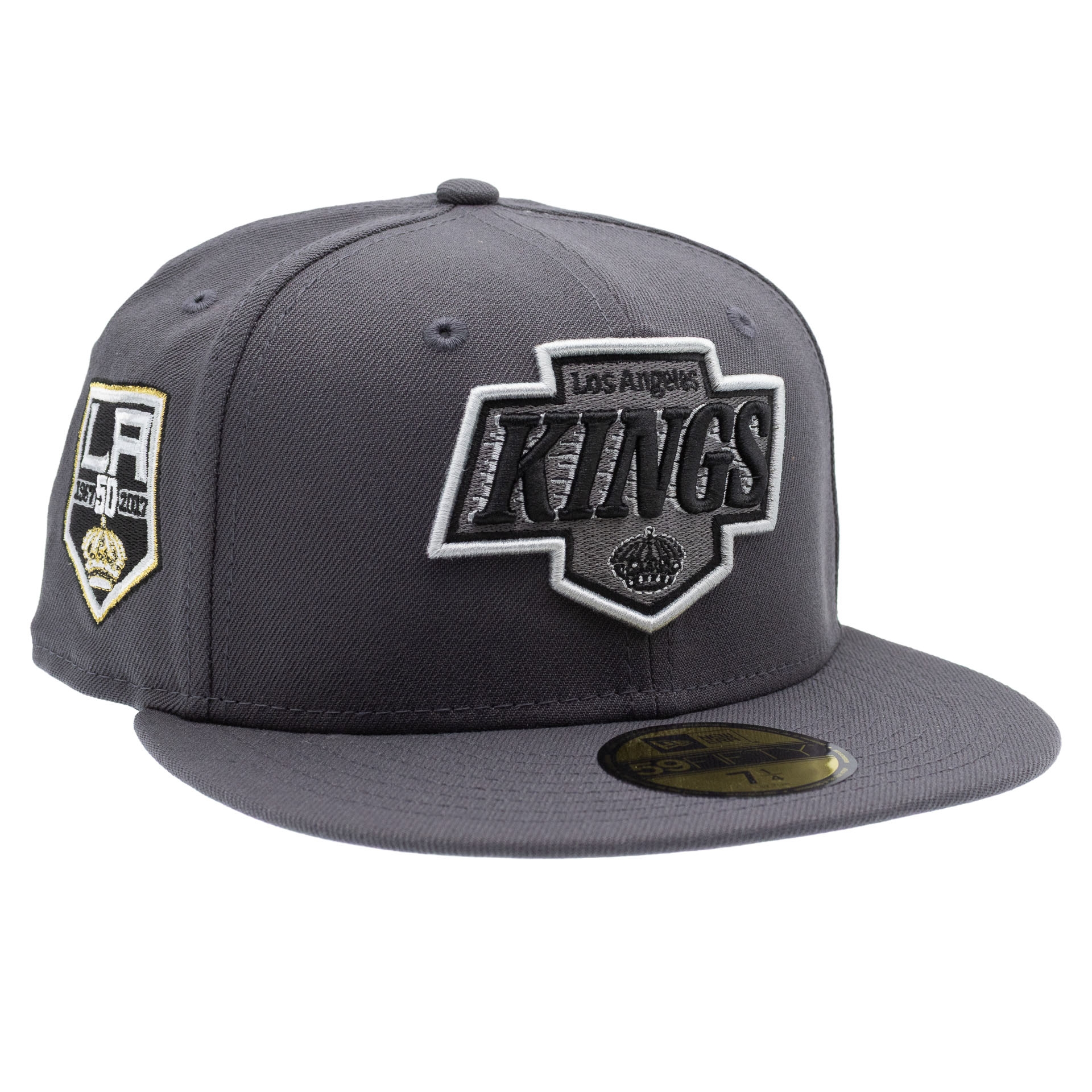 Los Angeles Kings 50th Anniversary 59FIFTY Fitted NHL Cap Dark Gray