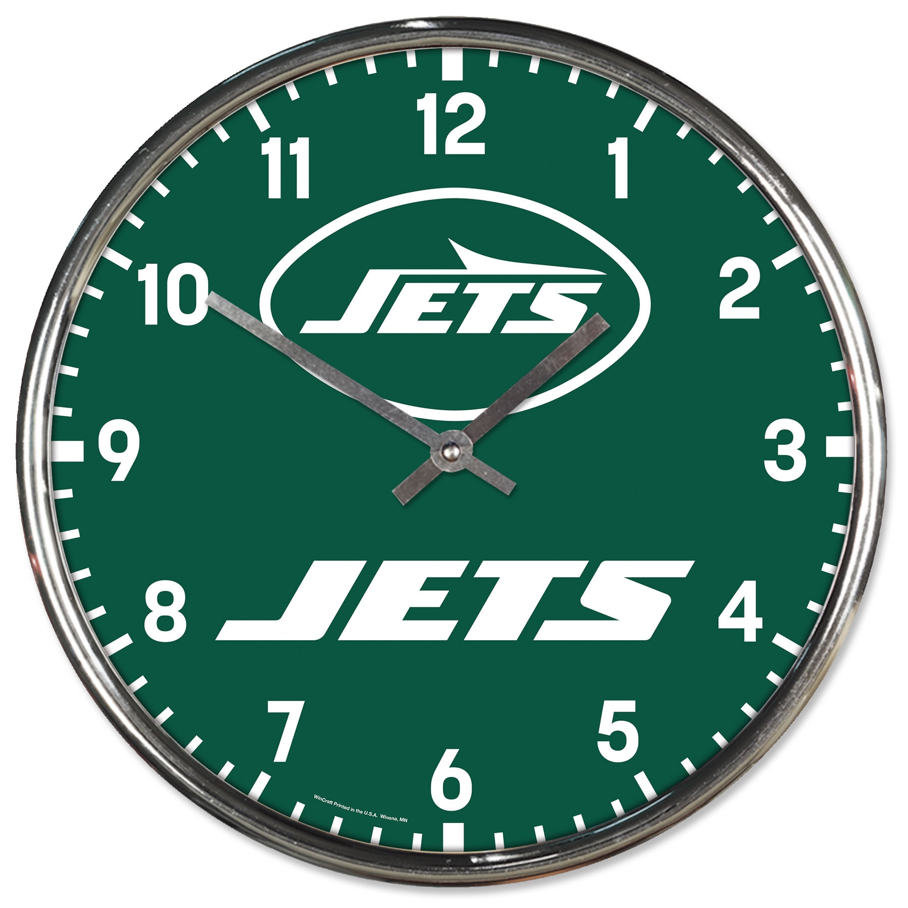 New York Jets Chrome NFL Team Design Wall Clock