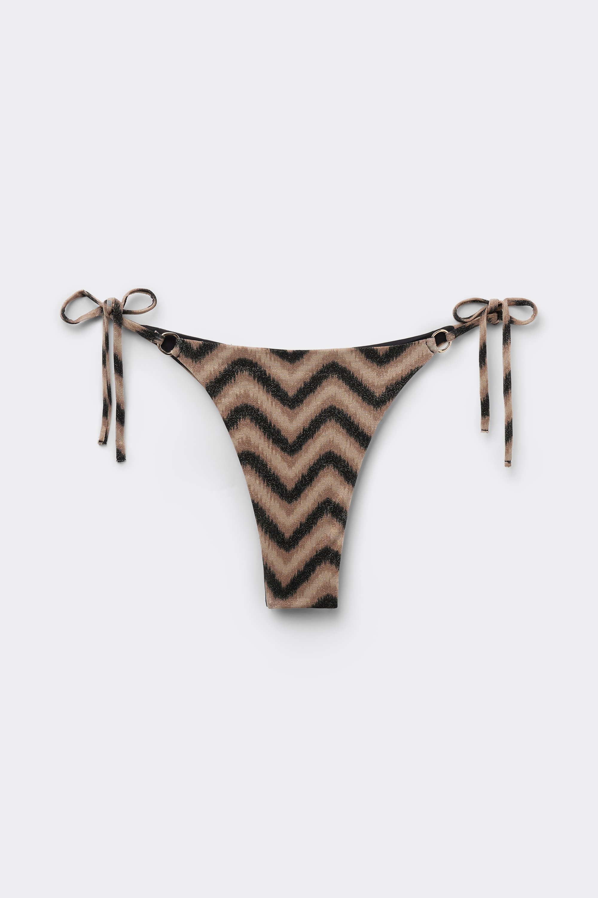 Chevron Shine Brazilian Bikini Bottoms with Ties