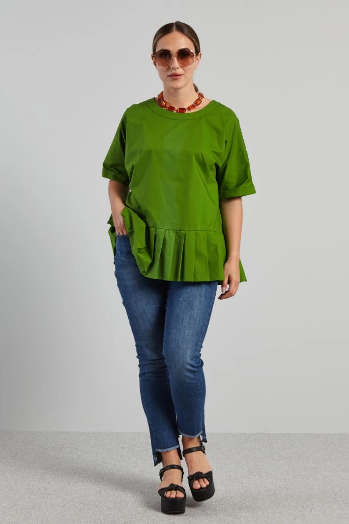 Jeans with asymmetric hem - DENIM BLUE