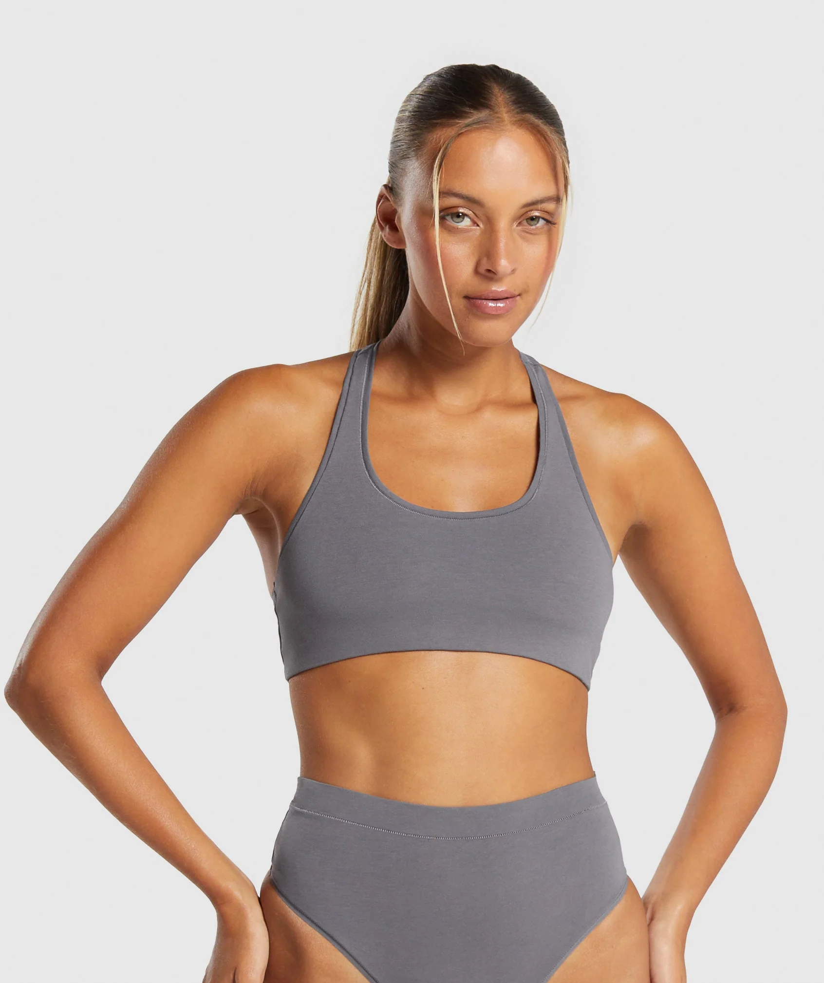 Cotton Bralette Brushed Grey