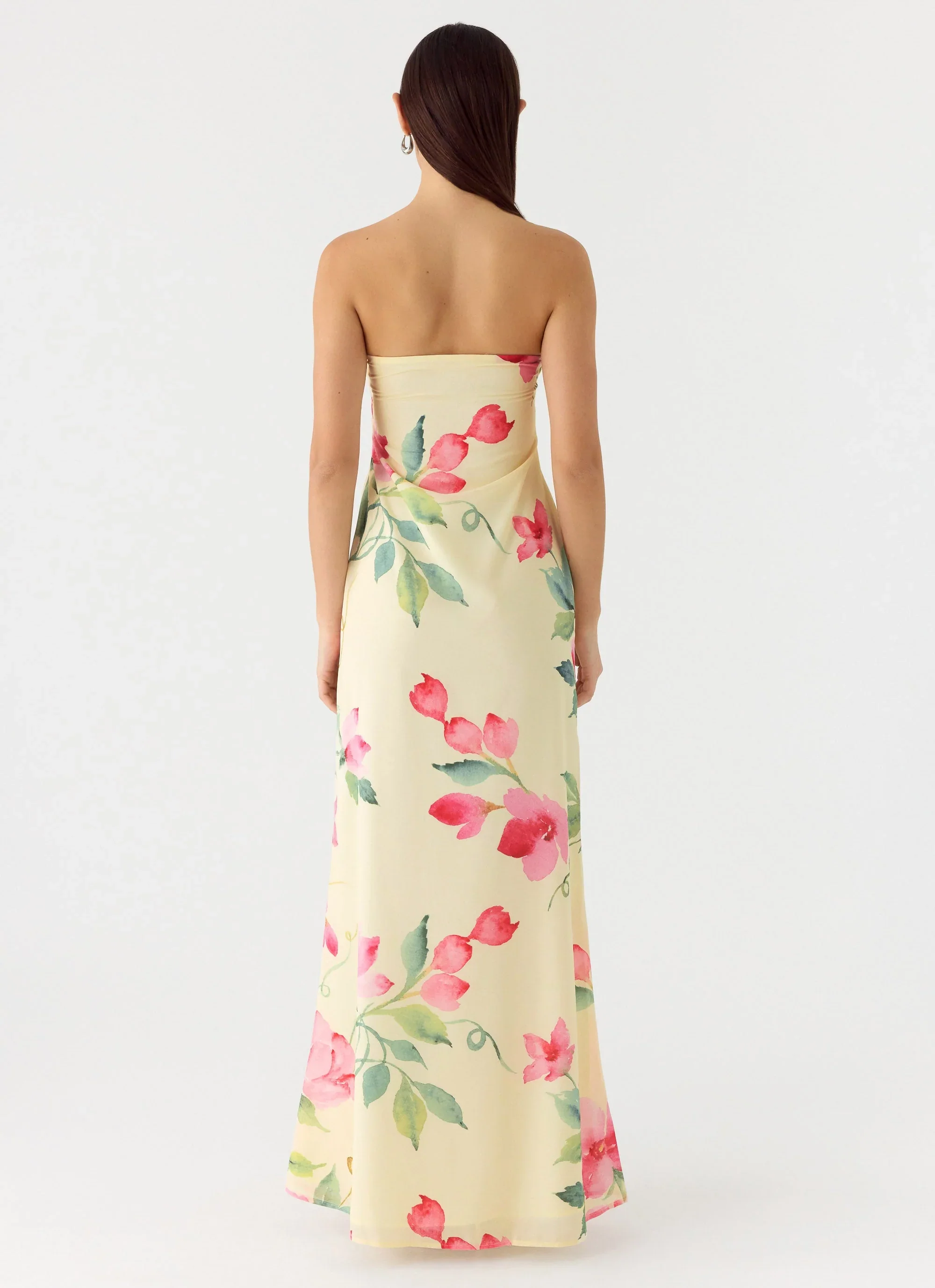 Bronte Strapless Maxi Dress - Lemon Soleil