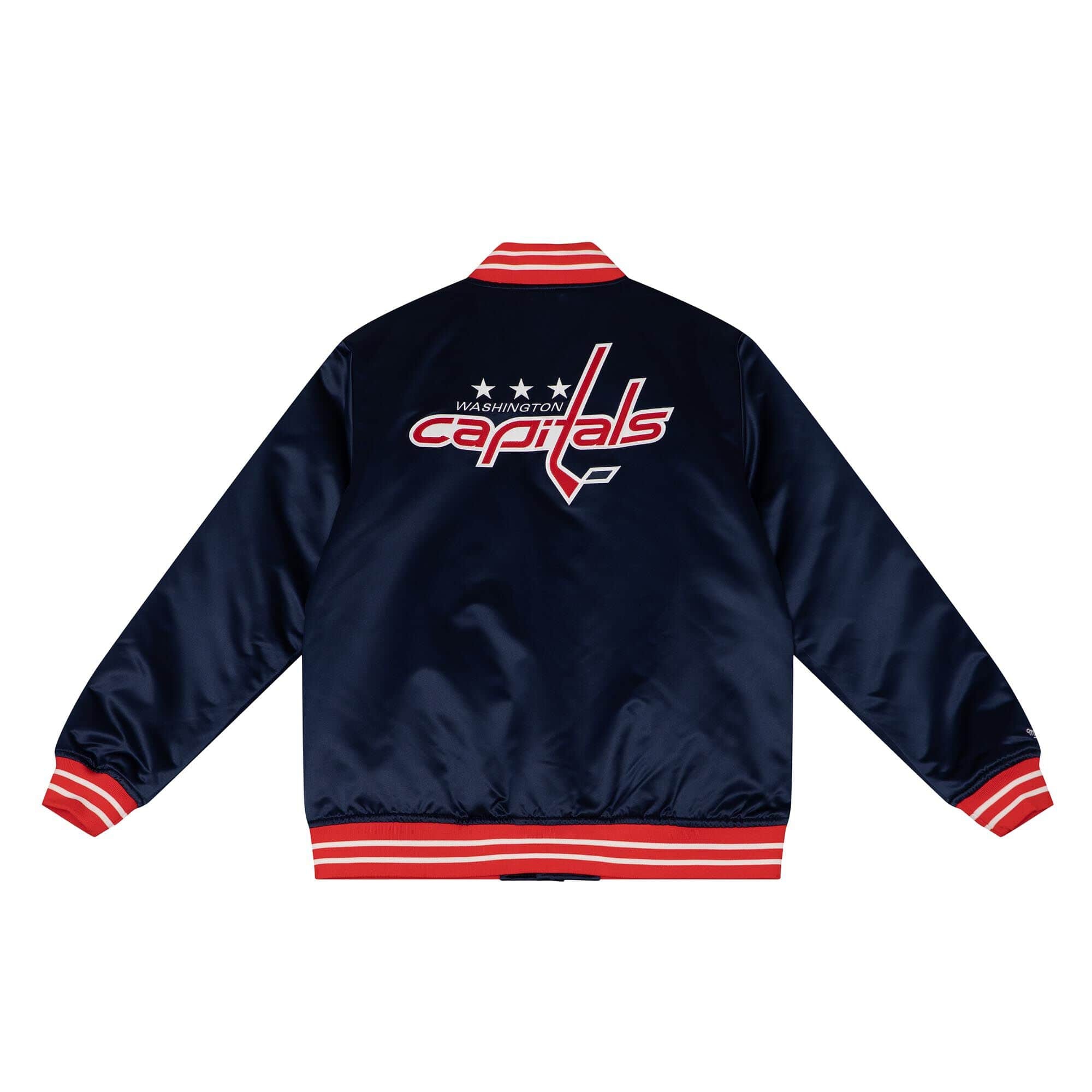 Washington Capitals Heavyweight Satin Mitchell & Ness NHL Jacket Navy