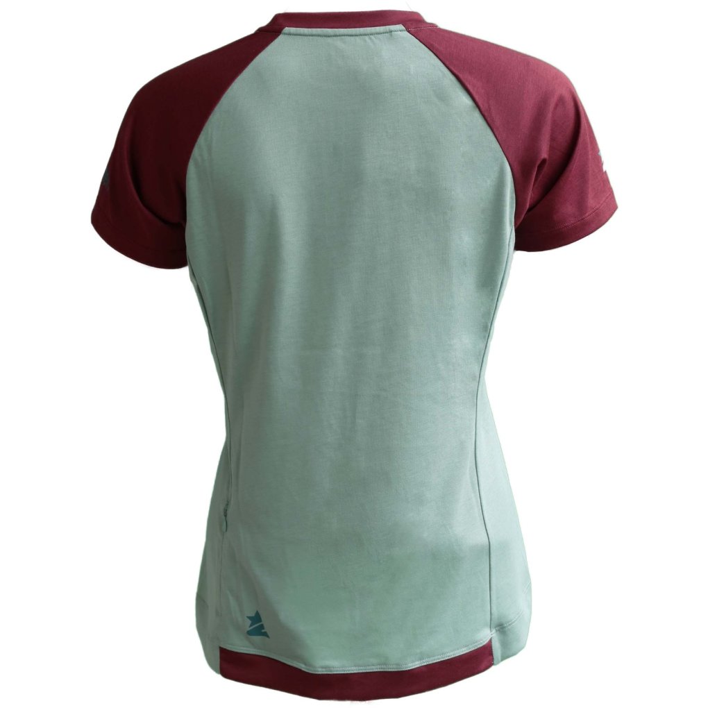 Zimtstern PureFlowz Short Sleeve Shirt Women - Granite Green/Windsor Wine