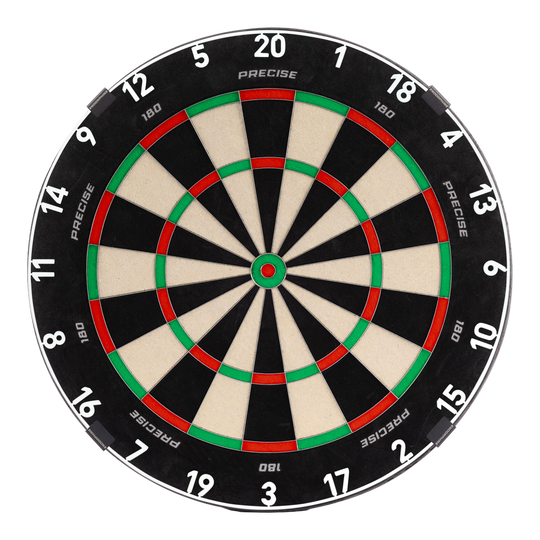 Precise 180 Endorphine Steel Dartboard with Numbered Ring - Classic White