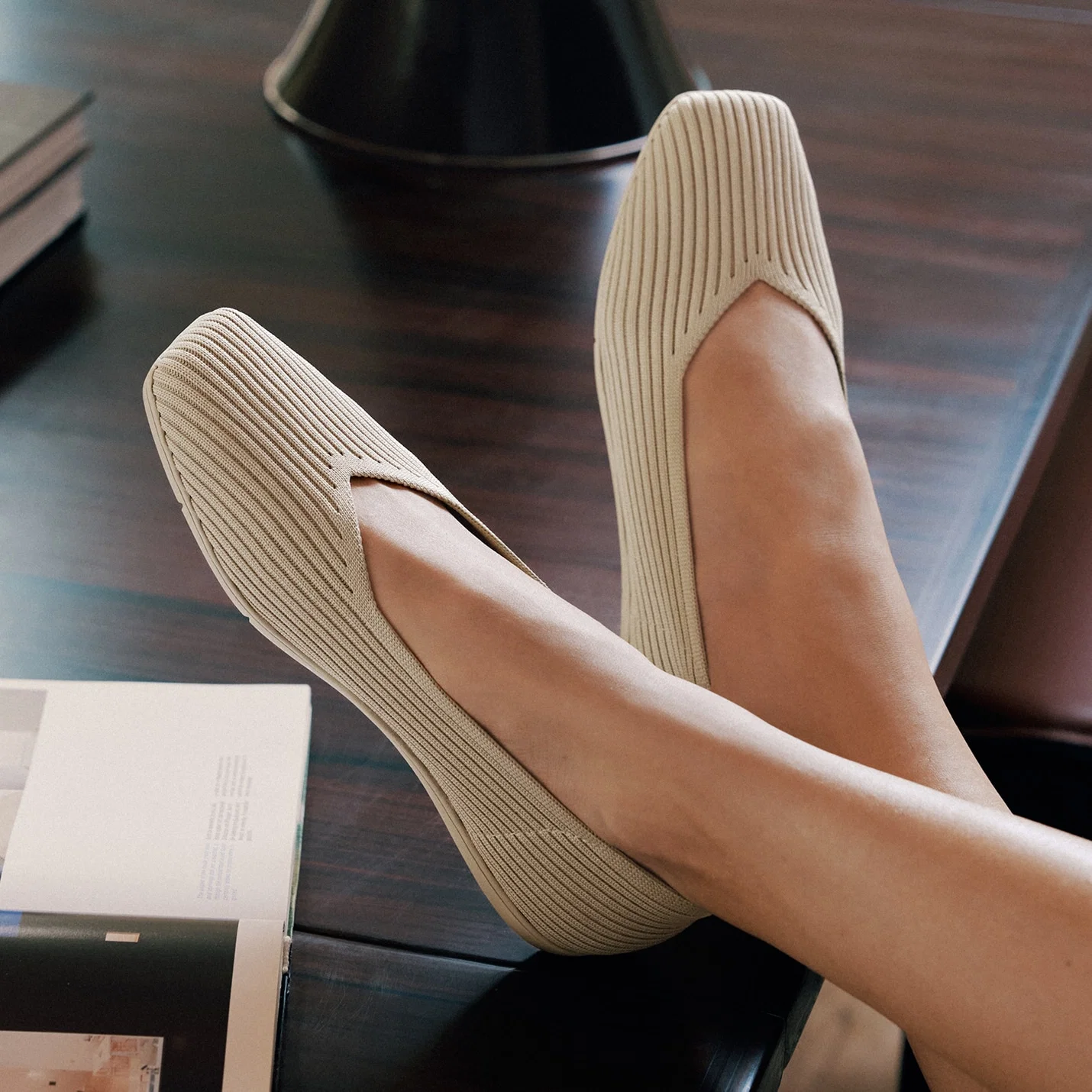 Margot Lightweight Square-Toe Flats (Margot Walker Air)
