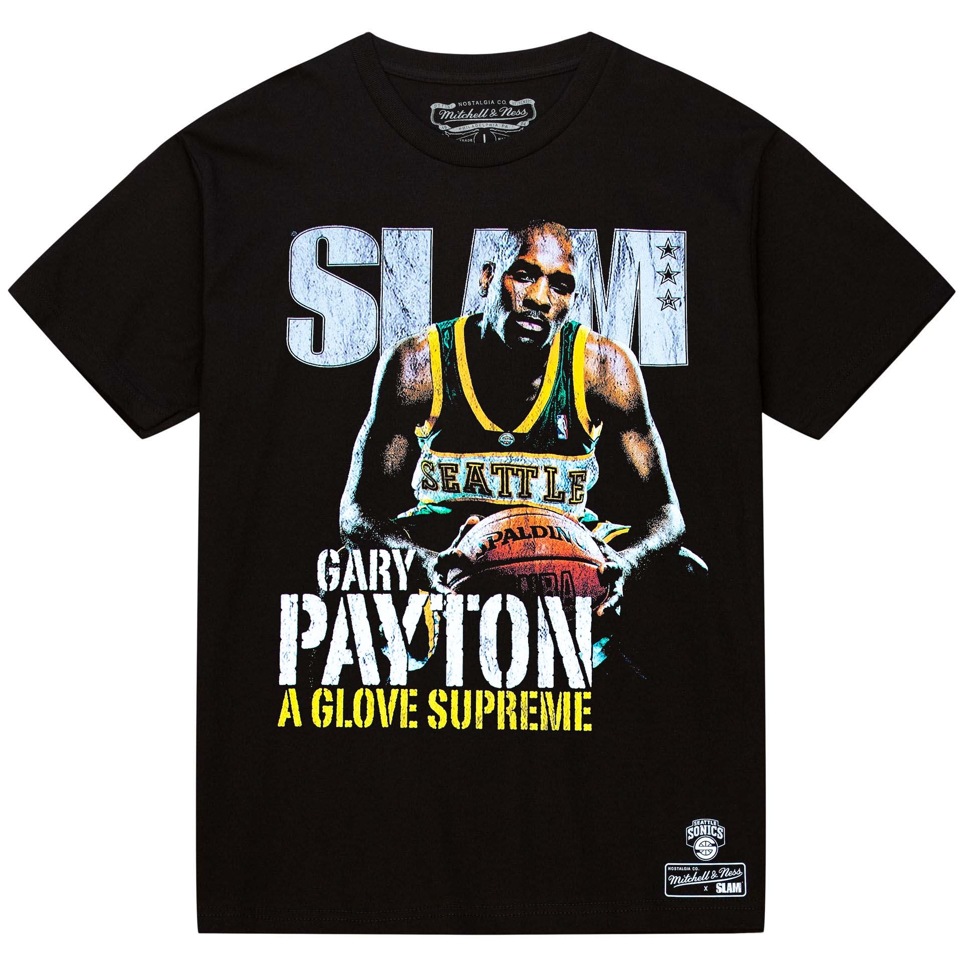 Gary Payton Seattle SuperSonics Slam Cover NBA T-Shirt Black