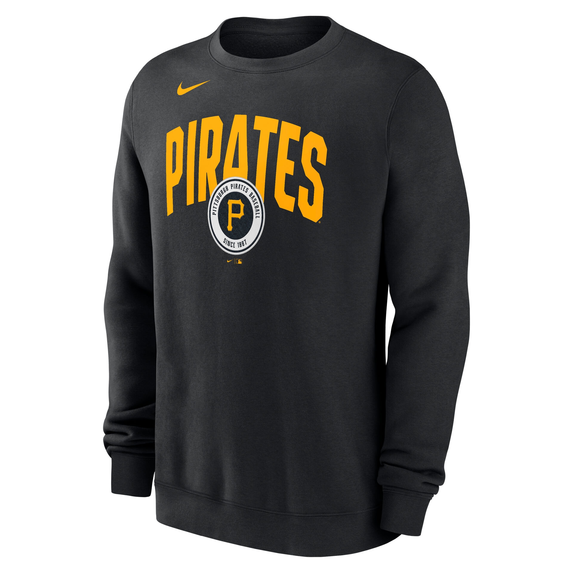 Pittsburgh Pirates Club Fleece MLB Pullover Crew Black