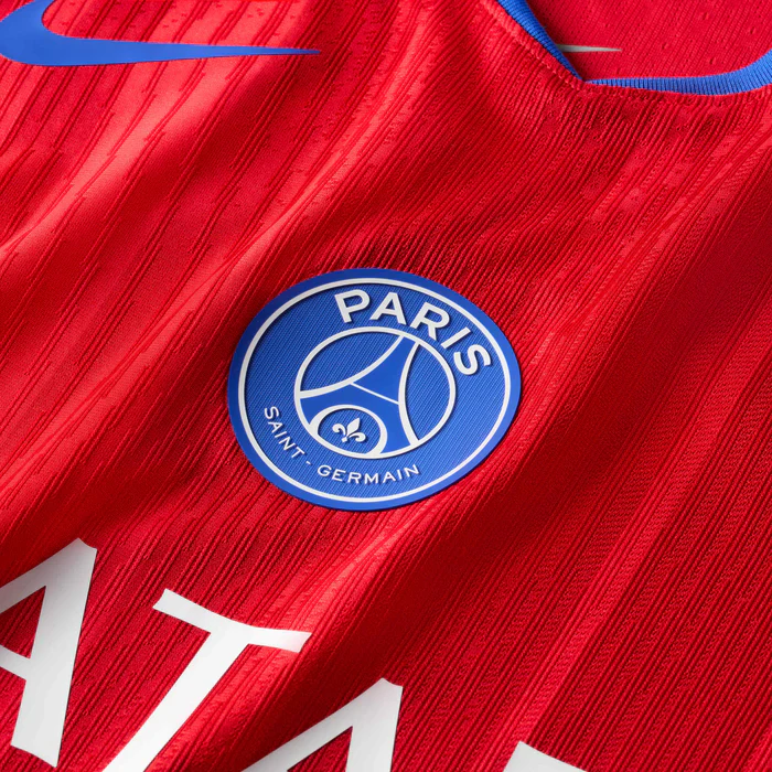 Men's Paris Saint-Germain Authentic Vitinha Third Jersey w/ Champions League Patches 25/26 (Sport Red/Hyper Royal)