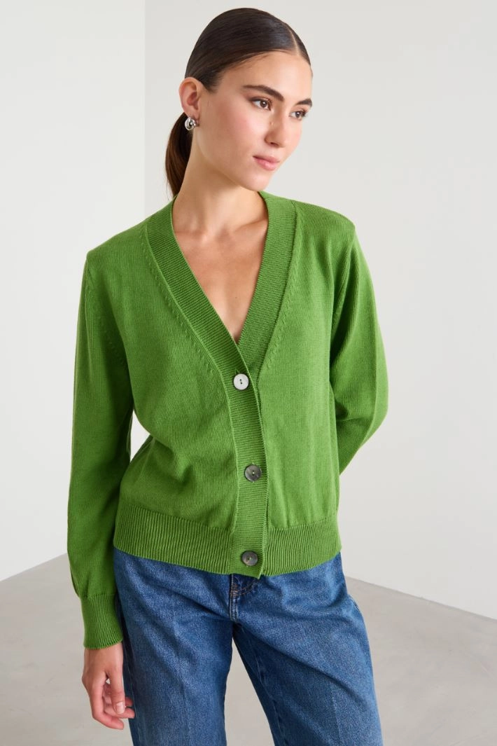 Cotton cardigan - GREEN