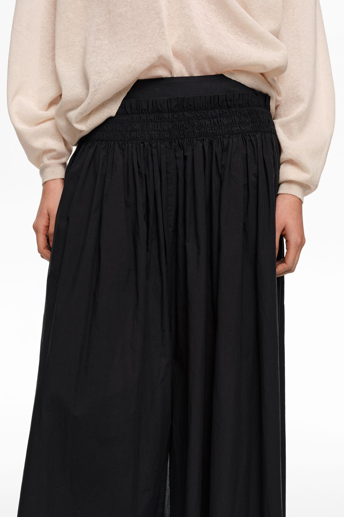 Black A-line maxi slit skirt