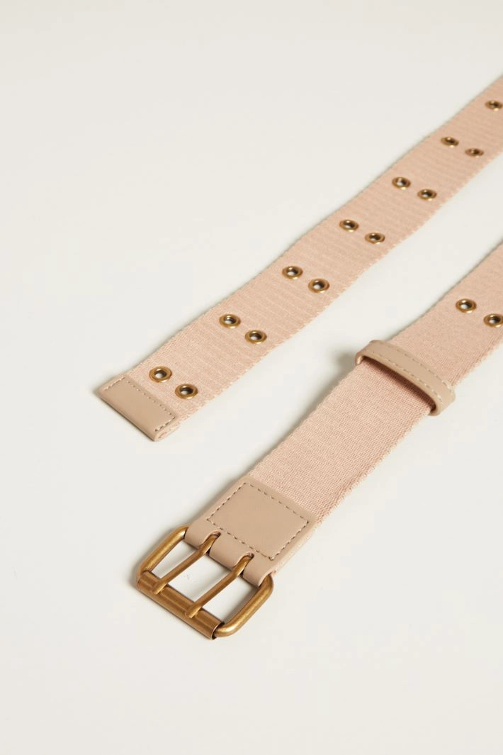 Eyelet-embellished belt - BEIGE
