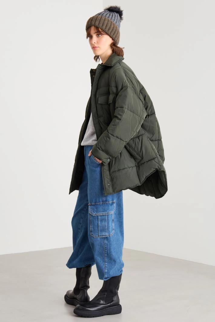 Padded jacket in water-repellent taffeta - OLIVE GREEN