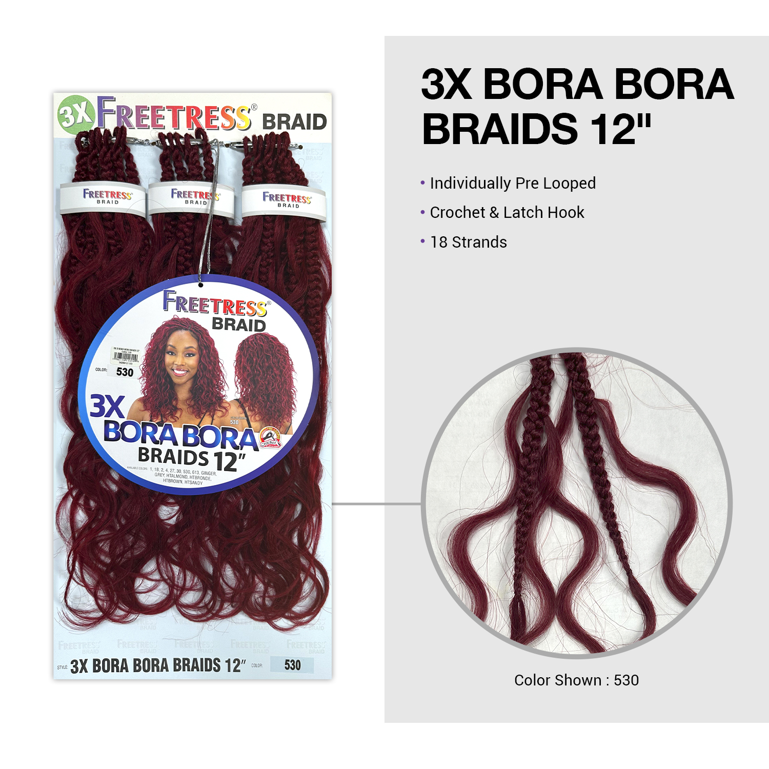 FreeTress Crochet Braids 3X Bora Bora Braids 12