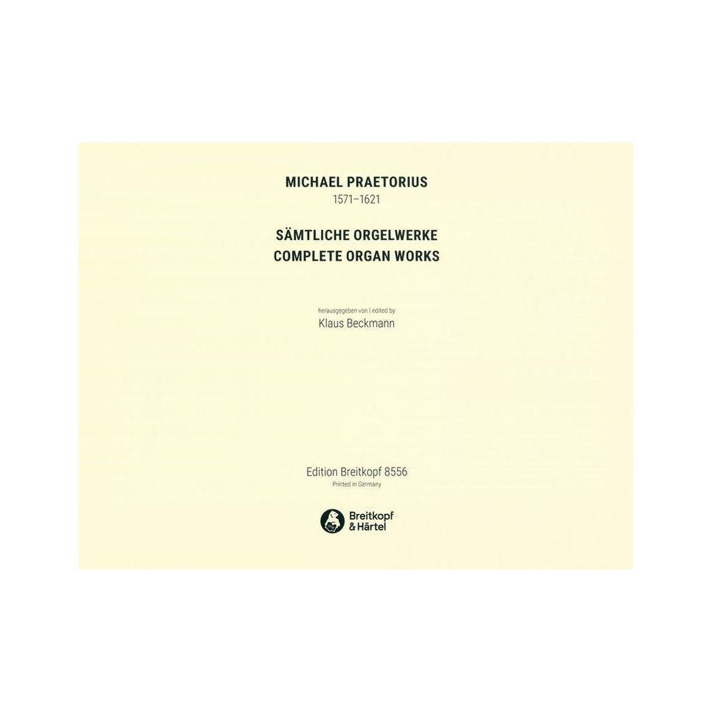 Breitkopf & Härtel Praetorius Orgelwerke – Thomann Ireland