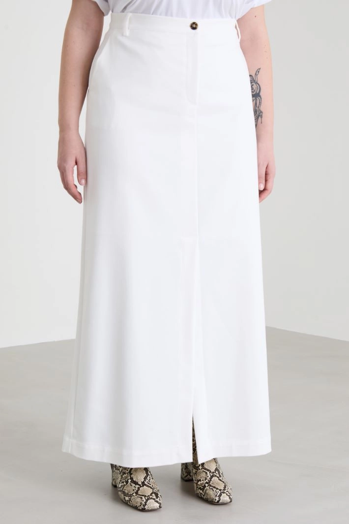 Straight canvas skirt - WHITE