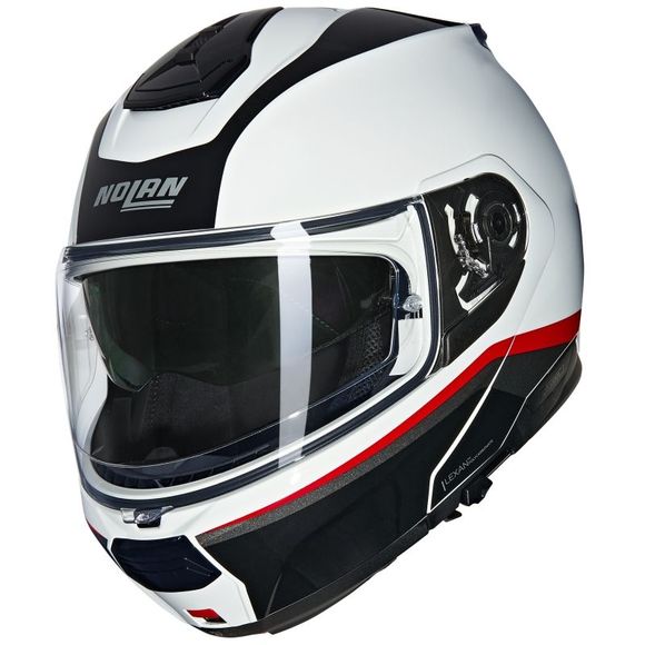 Nolan N100-6 Modular Helmet - INCOGNITO - White / RedRef: Nl1632-C217