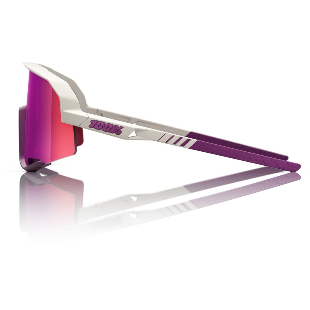 100% Slendale Glasses - Matte Chalk - Purple Multilayer Mirror