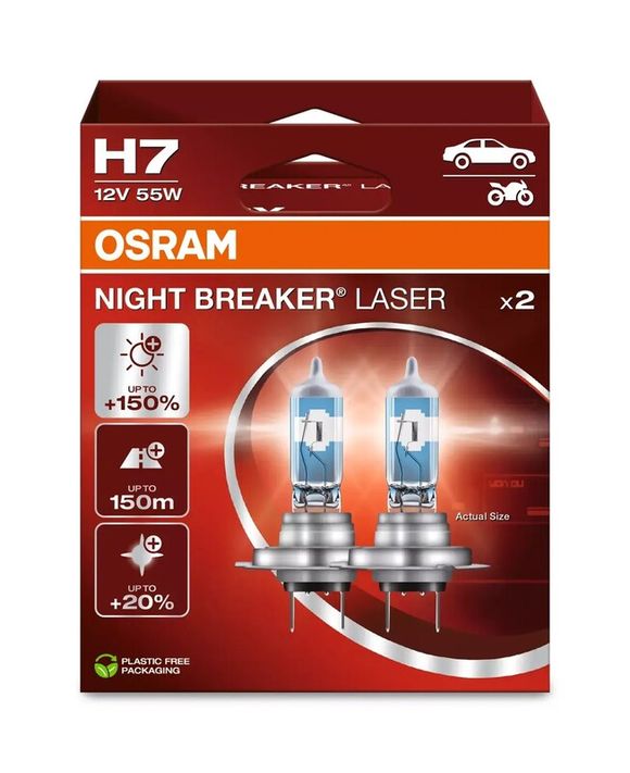 Ampoule Osram s H7 Night Breaker Laser 12V 55W PX26d - par paireRef : OSRM00084A / 1129535