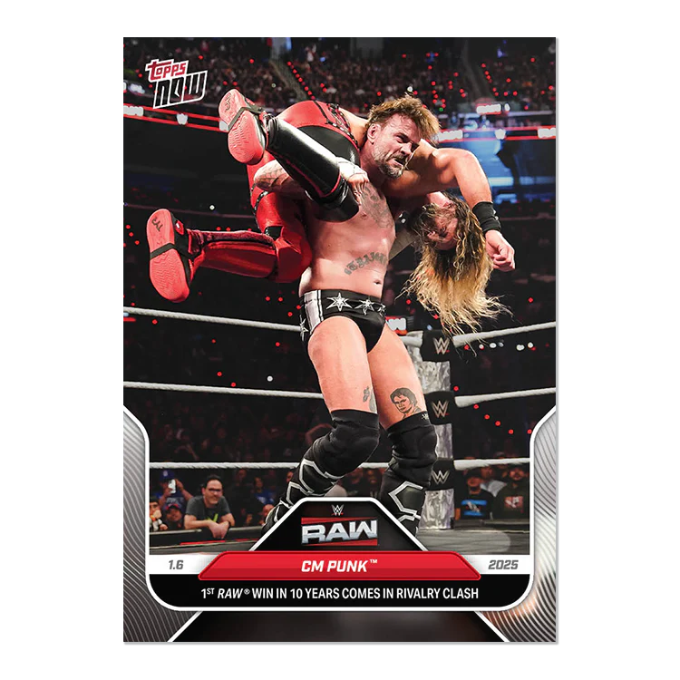 CM Punk - 2025 WWE Topps NOW® Card 6 - LOOK FOR AUTO-RELICS
