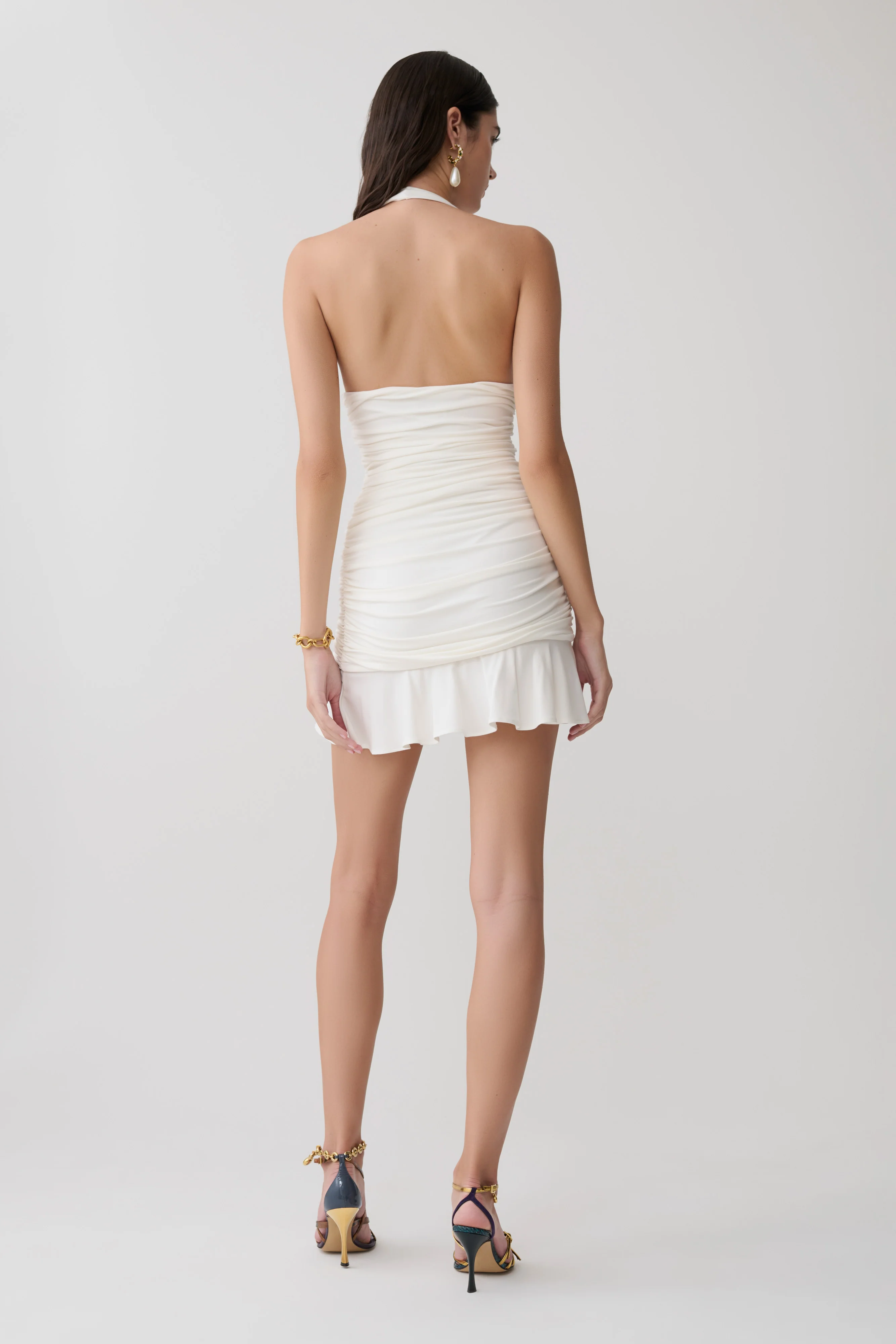 Peregrine Modal Halter Mini Dress - Ivory