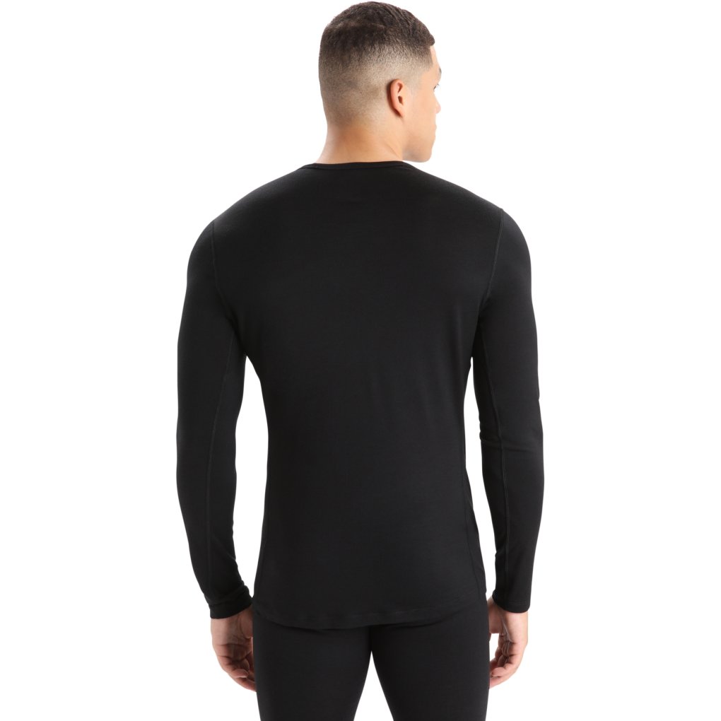 Icebreaker Merino 200 Oasis Long Sleeve Crewe Thermal Top Men - Black
