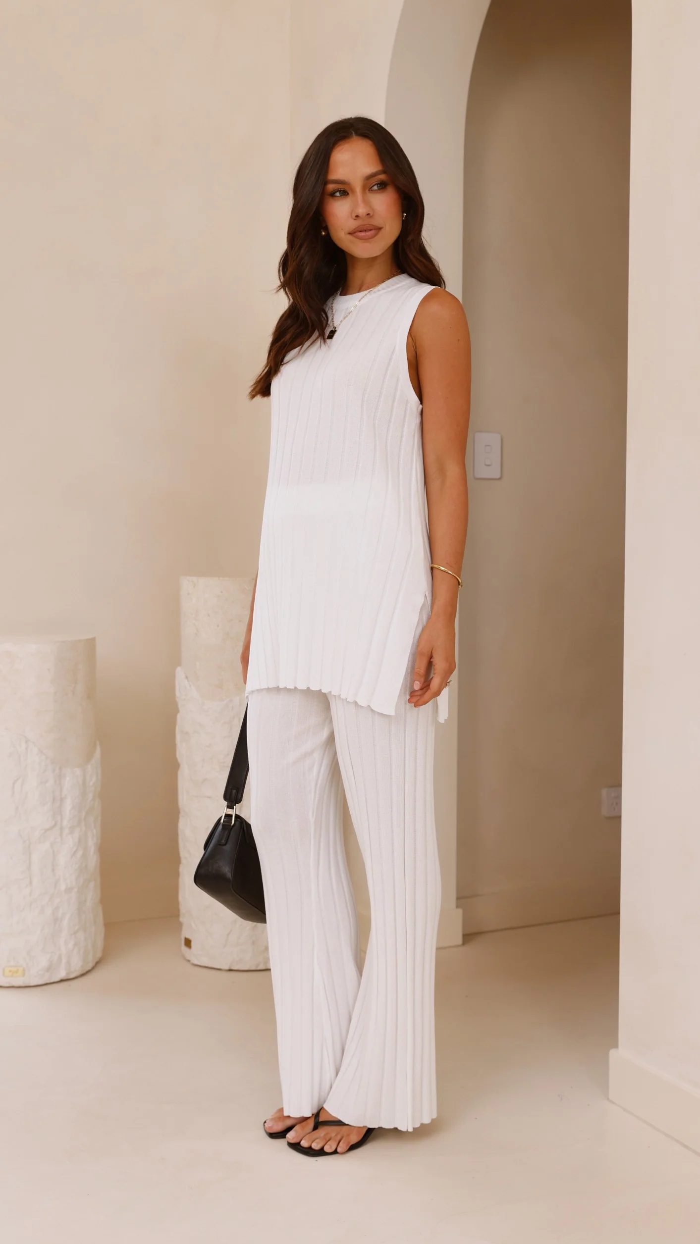 Megan Knit Pants - White