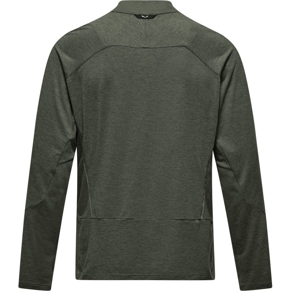 Salewa Pedroc Dry Wind Half Zip Longsleeve Tee Men - faded green 5A50