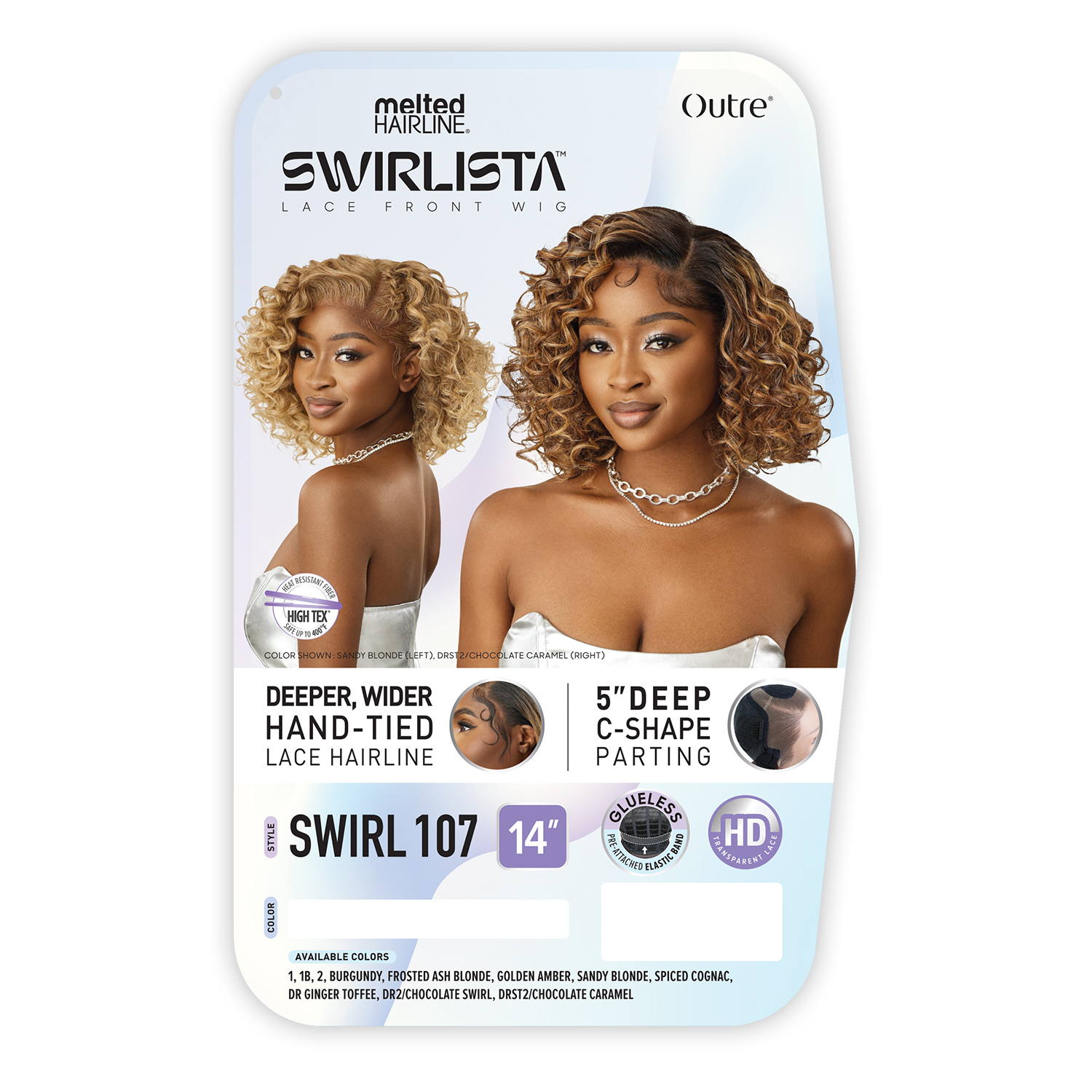 Outre HD Lace Front Wig Melted Hairline Glueless Swirlista Swirl 107