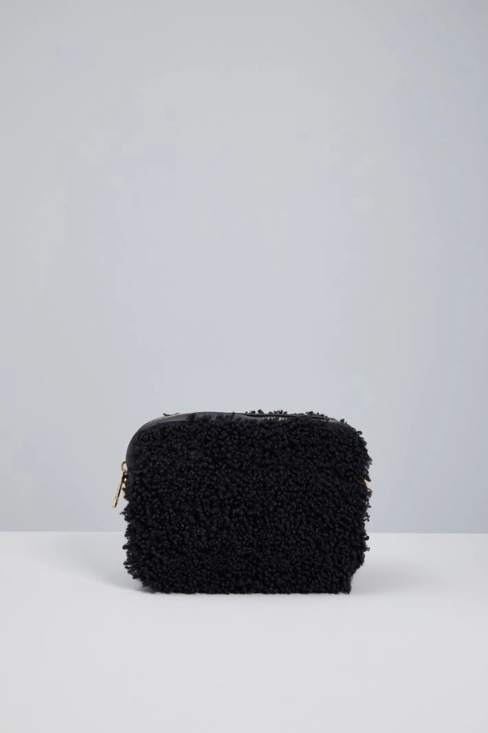 Plush-effect bag - BLACK